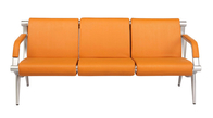 Orange Full Upholstery Back And Seat Airport Waiting Chair L1800mm