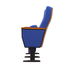 Dark blue Wooden Armrest   Stain Resistant Folding Cinema Seats