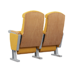 Durable Yellow Folding Auditorium Chairs With Curved Back Head Cushion