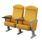 Durable Yellow Folding Auditorium Chairs With Curved Back Head Cushion