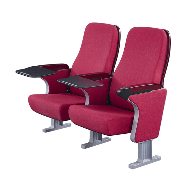 Curved Aluminum Arm Church Auditorium Chairs / Red Auditorium Seats ISO approved